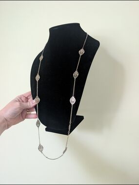 Delicate Filigree Long Necklace Ann Taylor